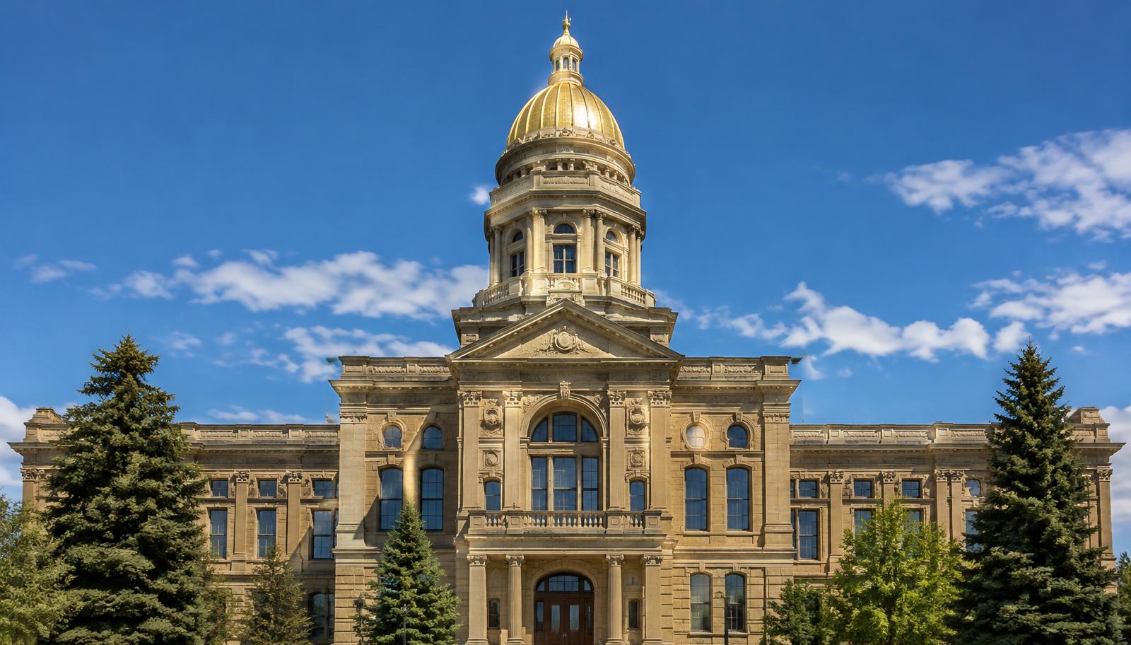 Gold-domed Wyoming State Capitol in Cheyenne