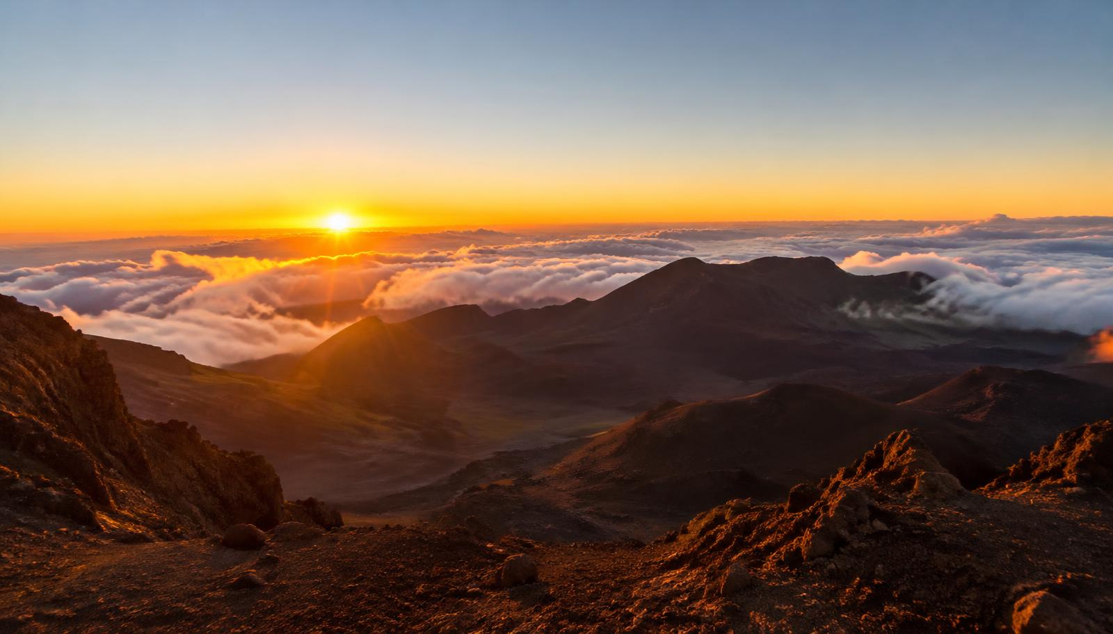 Sunrise above the clouds at Haleakala, Maui